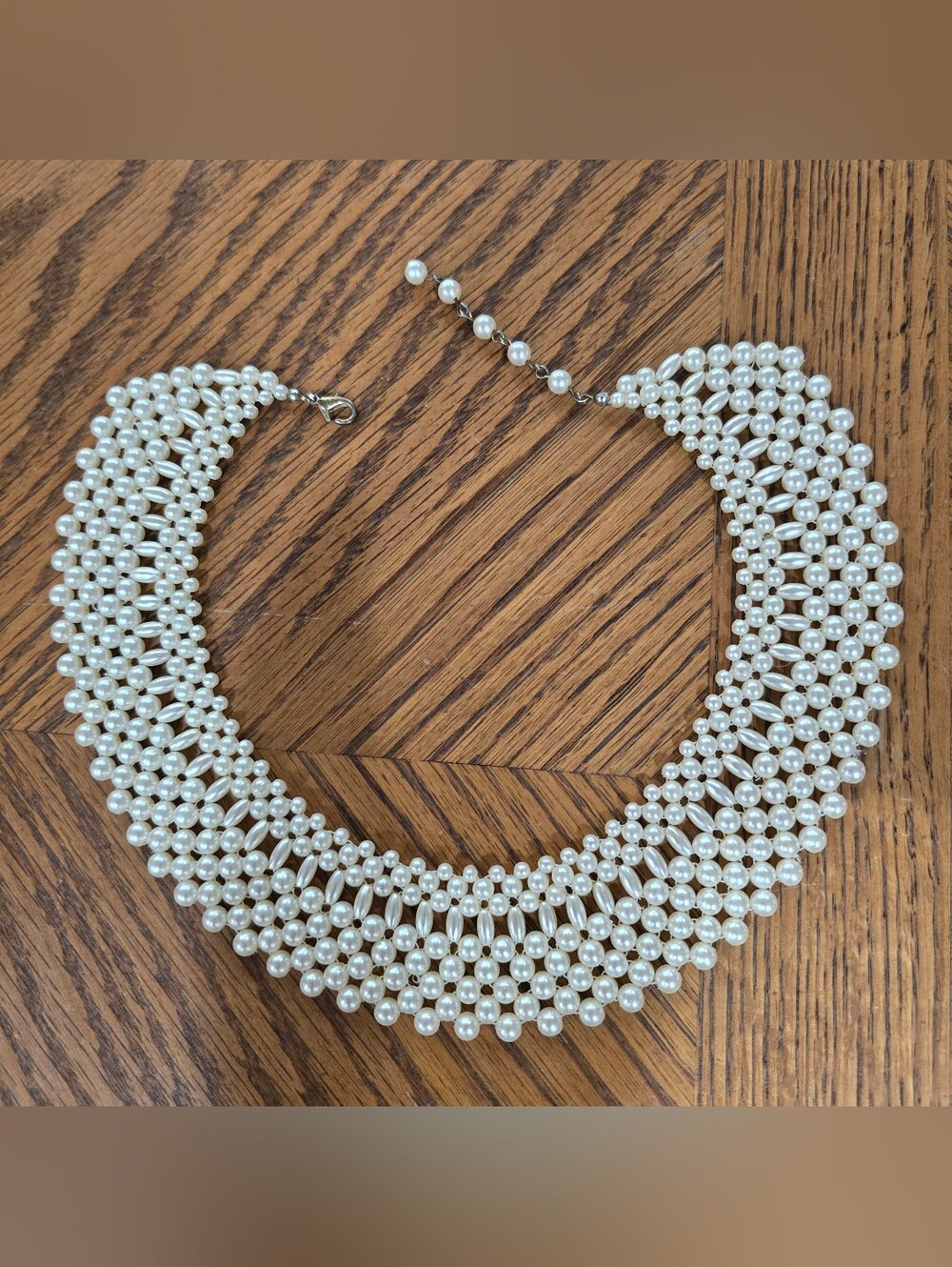 Vintage Beaded Faux Pearl Weaved Necklace
